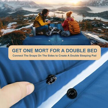 Origem Self-Inflating Camping Mat - Lightweight & Compact Sleeping Pad with Foot Pump for Hiking, Travel, Tent & Hammock (Blue)