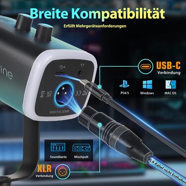 Мікрофон FIFINE XLR для стрімінгу, подкастів та студійної звукозапису. Динамічний USB мікрофон з кнопкою вимкнення мікрофона. Сумісний з PS4/5, Mac, мікшерами та звуковими картами. Чорний колір