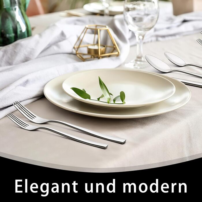 Набір столових приборів Terlulu на 12 осіб (72 шт.) з нержавіючої сталі, з ножами для стейка. Столовий набір з виделкою, ложкою та ножем. Елегантний столовий прилад для дому, ресторану, вечірки. Можна мити в посудомийній машині, квадратні краї.