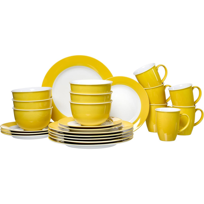 Набір посуду Ritzenhoff & Breker Doppio, 8 предметів, порцеляна, жовтий, комбінований