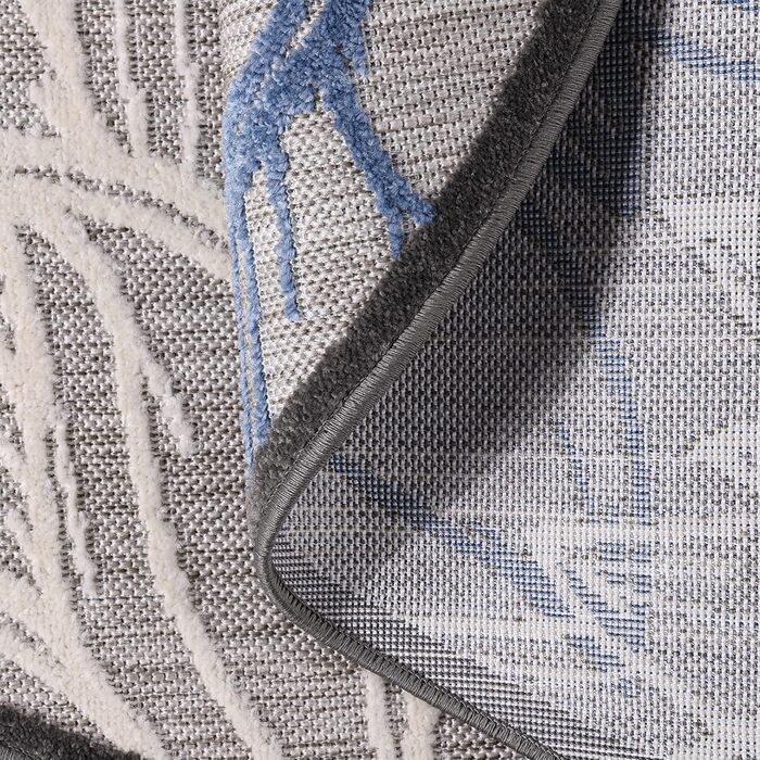 Килимок Impression Outdoor - вологостійкий, для балкона, тераси, саду, дому (120 см, сіро-блакитний)