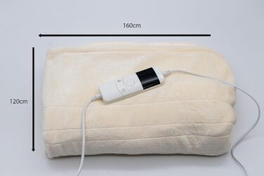 Електрична ковдра Marco Paul, тепла ковдра з підігрівом, флісова ковдра, для терапії спини, на софу (сірий фліс), кремовий колір