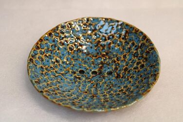 Миска для мила з кераміки у формі мушлі, блакитна, діаметр 11 см