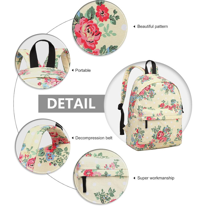 Жіночий рюкзак KONO: стильний рюкзак-сумка для підлітка, дівчини, на кожен день, для школи, роботи, подорожей (бежевий)