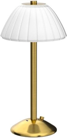 Стійка лампа бездротова LED з акумулятором, регульована яскравість, нічна/настільна лампа для вітальні/спальні, 3 кольори світла, золотий вінтаж