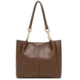 Сумка жіноча Unisoul Shopper велика - елегантна сумка через плече з екошкіри PU для офісу та подорожей коричнева