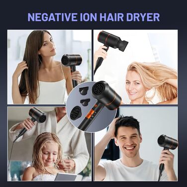 Іонізатор для волосся: потужний туристичний фен для дому, салону та подорожей, з функцією гарячого/холодного повітря
