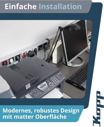 Мережевий фільтр Kopp POWERversal 4-fach, срібно-чорний, IP20, 1.4м, кут 90°