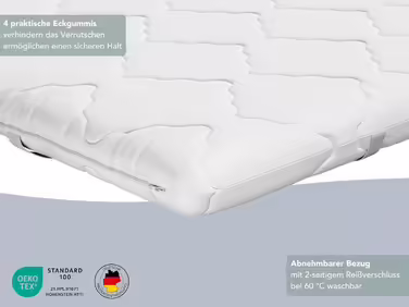 XDREAM Pure | Ergonomic mattress topper with a high-quality cold foam core | Ties for securing | Öko-Tex certified | 140 x 200 cm
