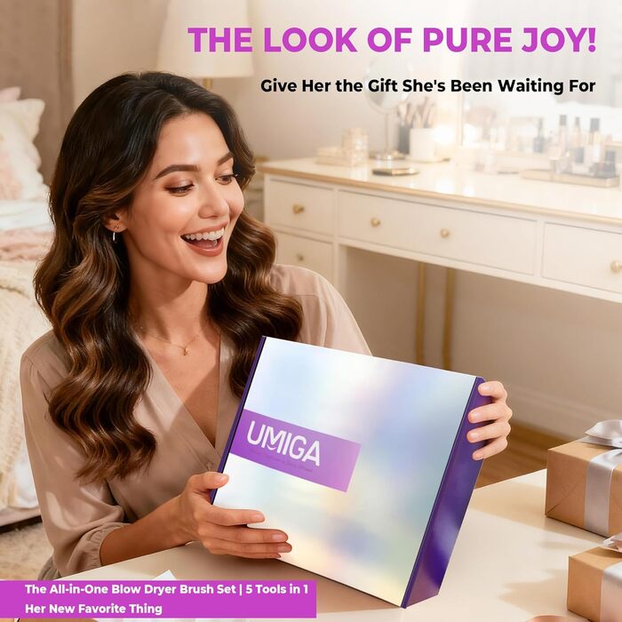 Airstyler 5 в 1: Фен-щітка, локони, випрямлення. Набір для волосся, чорний/золотий