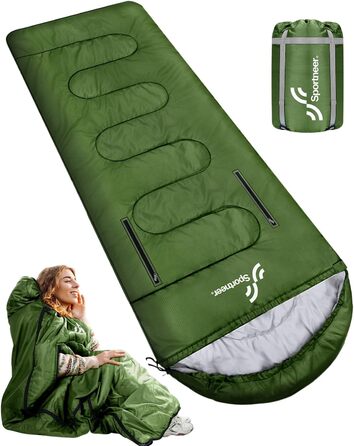 3-4 Season Sleeping Bag - Waterproof Camping Sleeping Bag for Adults - 220x84cm, 1.9KG