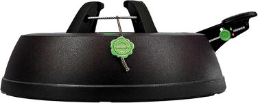 KRINNER® Green Line Comfort Grip S Recycling Christmas tree stand, including foot pedal single-rope system with 3-liter water tank for tree heights up to 2.3m. Made in Germany 94219, Black