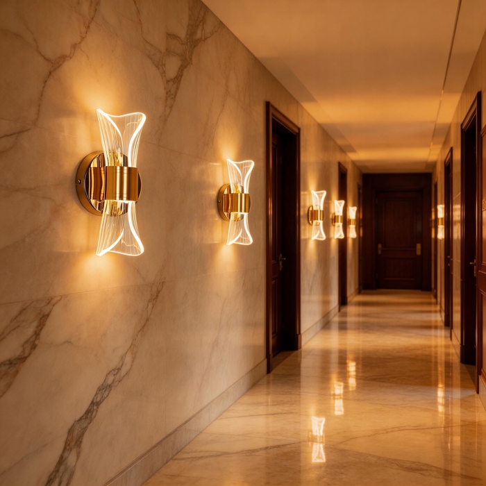 Золотий настінний LED-світильник (бра) з функцією диммування