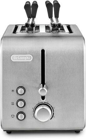 Тостер De'Longhi CTX2203.S: 3 функції, регулювання ступеня прожарювання, з тацею для крихт, 550 Вт, срібний