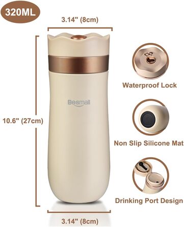 Френч-прес для кави: портативна кавоварка з тришаровим фільтром, чашка-термос з нержавіючої сталі, для приготування кави, чаю та води