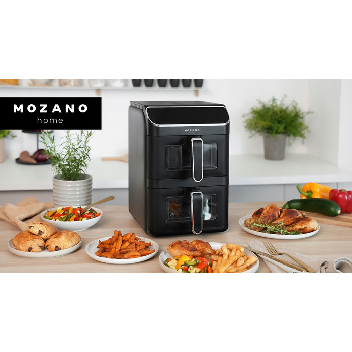 Вертикальна двокамерна аерофритюрниця 11л Air Fryer 2800W, 12 режимів