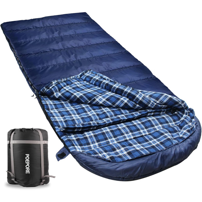 Сплячий мішок XXL для дорослих 3-4 сезони, фланель, для кемпінгу, зимовий, з сумкою, водонепроникний, 230 x 90 см