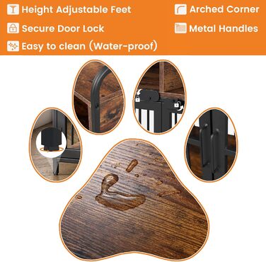 Клітка для собак великих порід, дерев'яна будка для дому, стіл-клітка з ящиками, міцна переносна клітка, 102,9 x 59,2 x 89,9 см