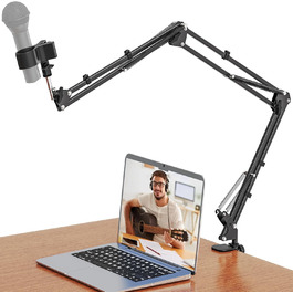 Кріплення для мікрофона на шарнірі, настільний тримач з клямкою, сумісний з 3/8' та 5/8' гвинтами, ідеально підходить для TikTok Live-трансляцій та співу
