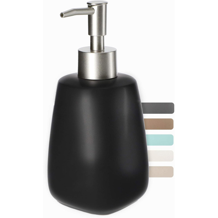 Дозатор мила KADAX з помпою, керамічний дозатор для мила, мийна станція для кухні та ванної кімнати (Чорний)