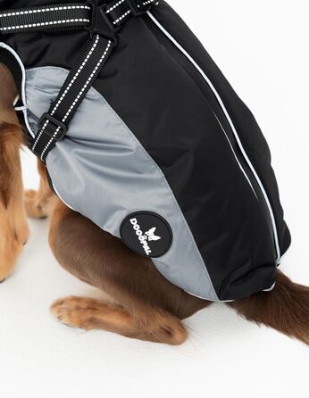 DOGOPAL Raincoat for Dogs with Integrated Harness – Waterproof Dog Raincoat, Windproof Dog Coat, Reflective Rain Jacket for Small & Large Dogs, High Visibility (Gray, #3)