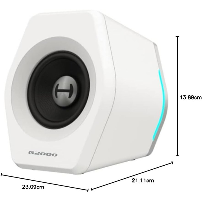 Edifier G2000 - ігрова Bluetooth колонка з RGB-підсвічуванням та 3 режимами звуку. Підтримка Bluetooth, USB та 3.5mm аудіороз'єм. Білий колір