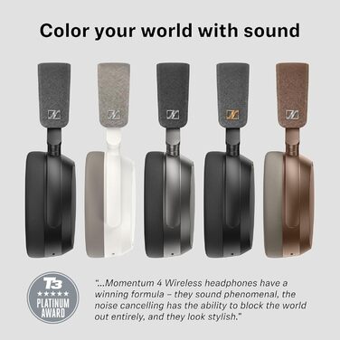 Навушники бездротові Sennheiser Momentum 4 Wireless Noise Cancelling – Bluetooth, з активним шумозаглушенням, чорні
