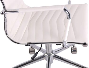 Офісне крісло Batley від CLP: регульована висота, хромоване шасі, штучна шкіра, білий колір