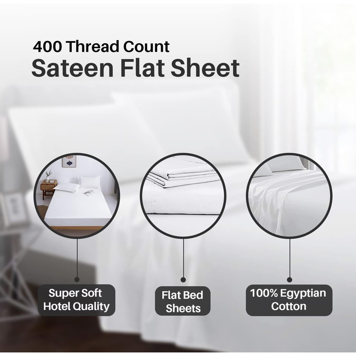 Divine Textiles® Sheet Set with 400 Thread Count, Hotel Quality, White, Super King