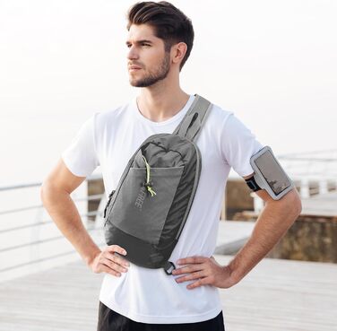 Чоловіча/жіноча сумка G4Free на плече, рюкзак Crossbody з RFID-захистом, кишеня спереду, для подорожей та повсякденного використання (темно-сіра)