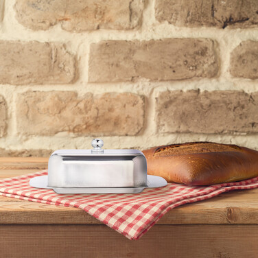 Relaxdays Stainless Steel Butter Dish with Lid