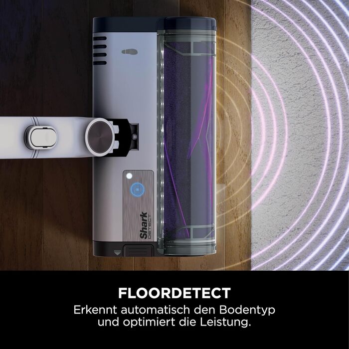 Пылесос Shark Clean & Empty: аккумуляторный, с базой самоочистки, до 40 мин работы, беспроводной, для шерсти животных, ковров и твердых полов, с LED-подсветкой, тихий, белый/синий, BU3521EU
