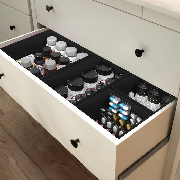 Simple Houseware Foldable Drawer Organizer for Clothes/Underwear/Panty/Jumpsuit, 12-Piece Set, Black