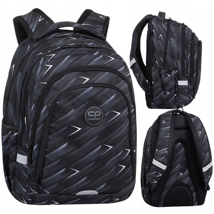 Багатовідсіковий шкільний рюкзак CoolPack, біло-чорний, 28 л