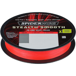 Плетена риболовна волосінь Spiderwire Stealth Smooth 8, 8-ниткова, мікропокриття, червона, 0,11 мм, 10,3 кг, 300 м
