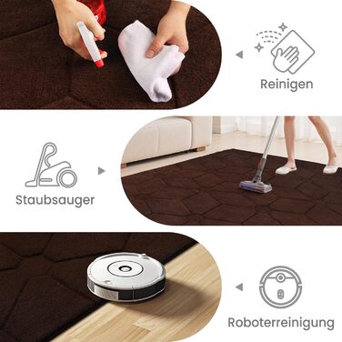 Килим для вітальні та дитячої кімнати, 275x370 см, короткий ворс, антиковзаюча підкладка, миючий, сірий/коричневий