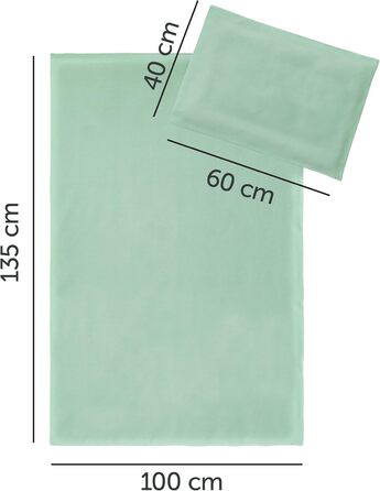 Набір постільної білизни для дитячого ліжечка MAKIAN для малюків, 100x135 см, 40x60 см | 100% бавовна, дихаюча, легка у догляді | З готельними застібками, сертифікат Oeko-Tex (Колір: Айсис-зелений)