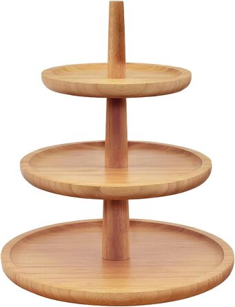 Підставка для сервірування Dimono® Deluxe з 3 ярусами; Таця для фруктів, овочів та десертів з бамбукового стійки