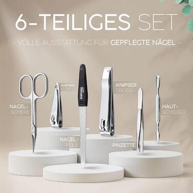 Набір для манікюру Solingen marQus: 6 предметів з нержавіючої сталі в м'якому кейсі з джинсової тканини