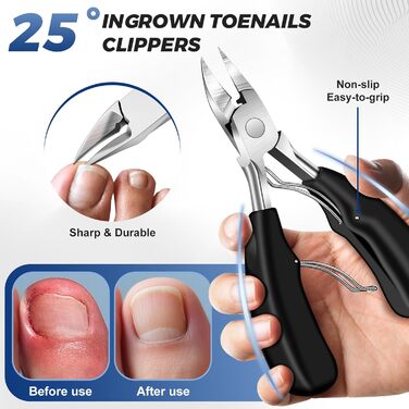 Професійний нігтеріз для літніх людей та чоловіків з товстими нігтями, 16 мм/37 мм ширина отвору, Heavy Duty, кутова заточка 45 градусів, для врослого нігтя