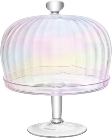 Скляна підставка з кришкою LSA International Pearl, Ø27 см, перламутрова
