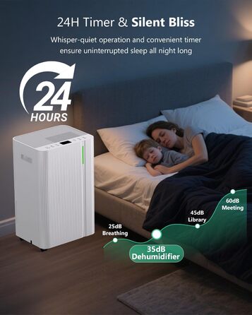 Електричний осушувач повітря для дому, квартири, підвалу. Тиха робота, 3 режими, таймер 24г, автоматична відтавлювання, 20л/день