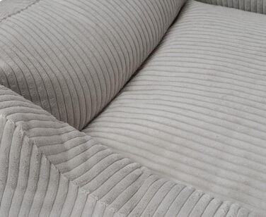 Knuffelwuff Dog Bed in Corduroy with Hand-Woven Character Olivia XL 105 x 75cm - Removable Cover - Washable - for Large, Medium and Small Dogs (L 85 x W 63 x H 23 cm, Light Grey)