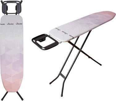 Прасувальна дошка Vileda Diamond з регулюванням висоти та покриттям з титану | Для парогенераторів, сертифікована TÜV | Велика поверхня 120x38 см, 3 роки гарантії, екологічна упаковка