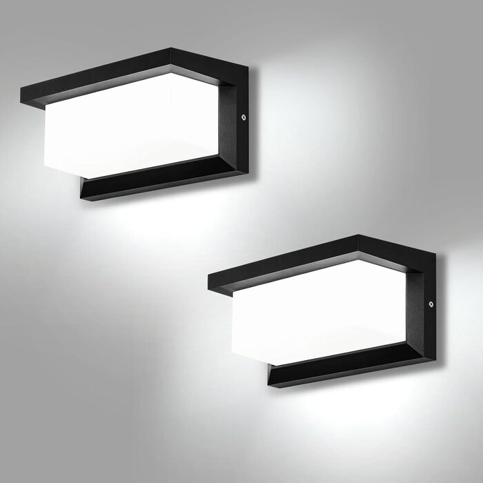 LED вуличне освітлення Lightsjoy - вулична лампа настінна 18W, IP66, алюміній, нейтрально-білий світ (2 шт)
