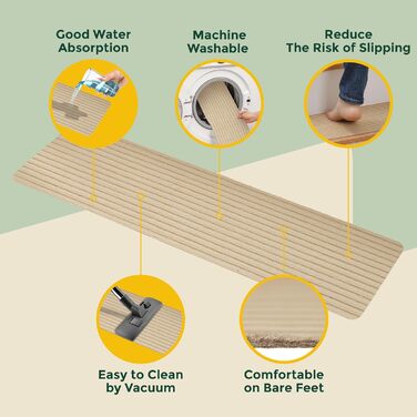 Набір сходинкових килимків MBIGM (15 шт.) - самоклеючі, безпечні, для дітей, літніх людей та домашніх тварин (Camel, 20x76 см)