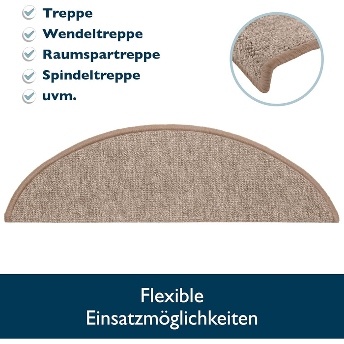 Килимок на сходи Beautissu ProStair – 15 шт. (55x15 см) – пісочний колір. Самоклеючі килимки на сходи для дому.