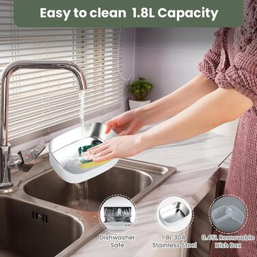 Електрична ланчбокс 100W, 3-в-1, 1.8L, нержавіюча сталь, ізольована термобокс для авто/вантажівки, 12V/24V/220V (зелений)