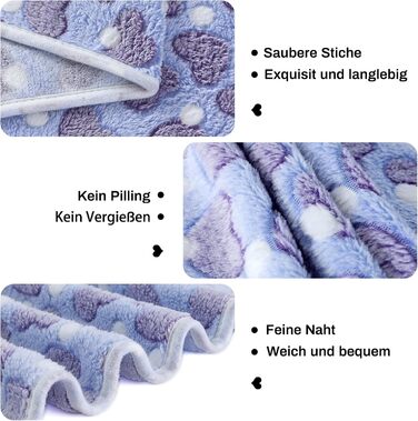 М'яка ковдра для собак та котів Demigeat, 3 шт. – тепла, миюча, для літа та весни, середнього розміру, принт 