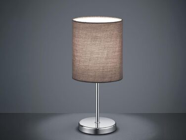 Торшер Reality Leuchten Jerry R50491011 - металевий, нікель матовий, з сірим абажуром, цоколь E14